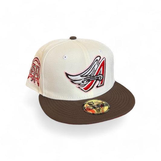 ANAHEIM ANGELS CHROME 50TH ANNIVERSARY NEW ERA 59FIFTY HAT