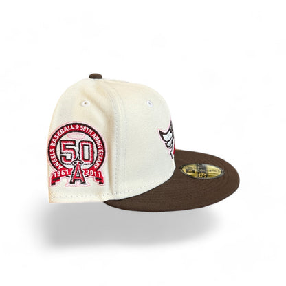 ANAHEIM ANGELS CHROME 50TH ANNIVERSARY NEW ERA 59FIFTY HAT