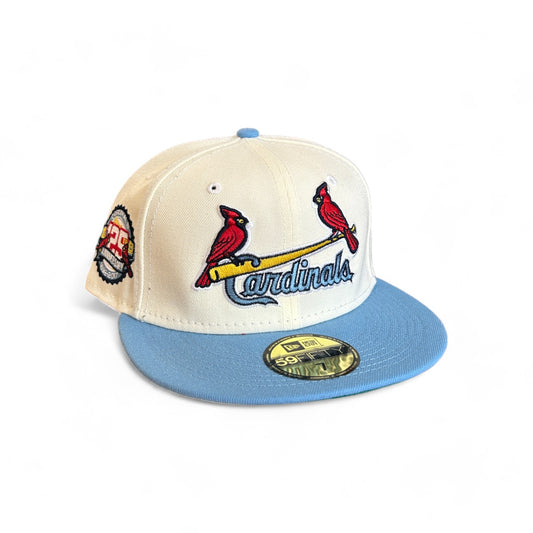 ST. LOUIS CARDINALS CHROME SCRIPT 125TH ANNIVERSARY NEW ERA 59FIFTY HAT