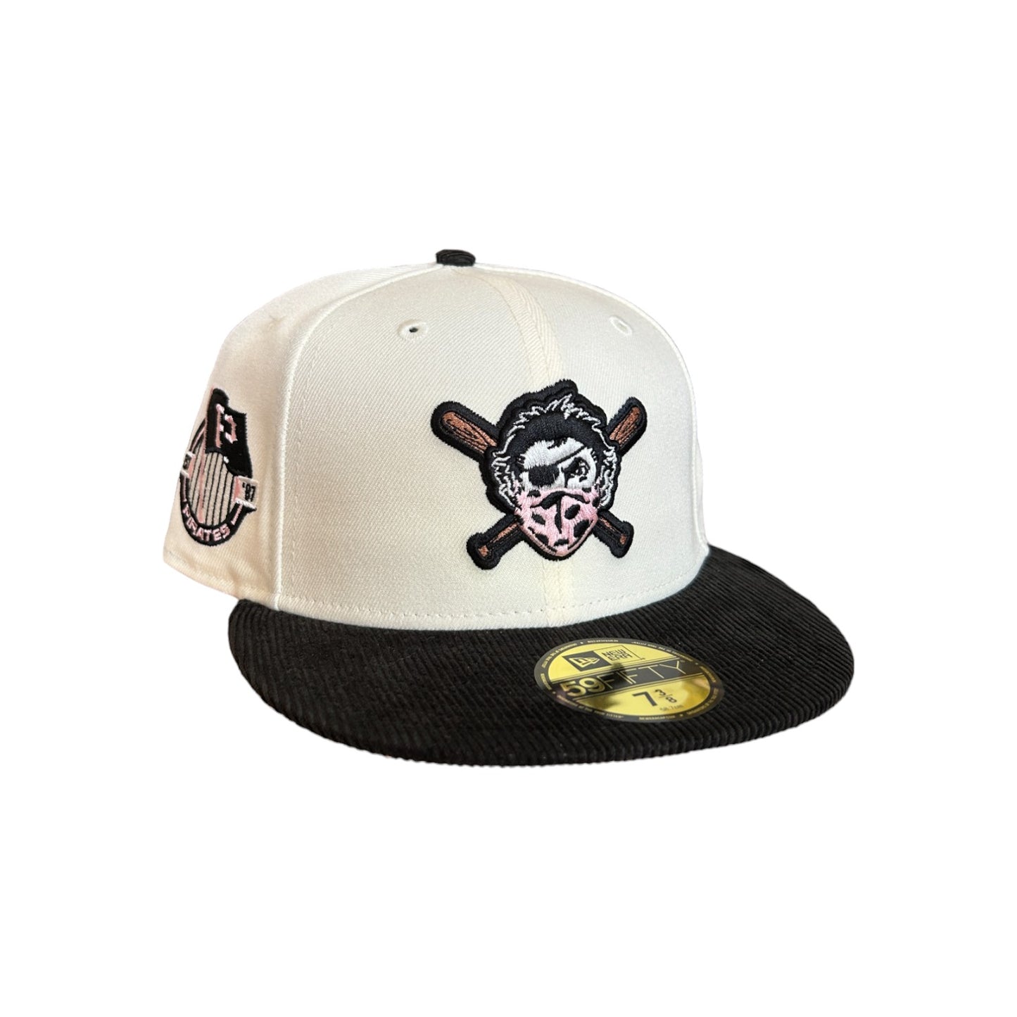 PITTSBURGH PIRATES CORDUROY "PINK BANNED MASK" FLAG PATCH NEW ERA 59FIFTY HAT