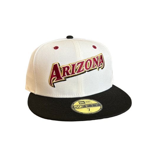 ARIZONA DIAMONDBACKS SCRIPT CHROME "COLLEGE" NEW ERA 59FIFTY HAT