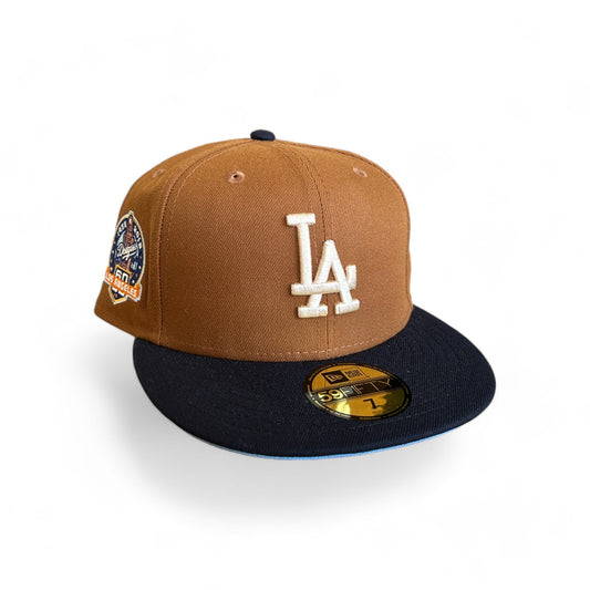 LOS ANGELES DODGERS DUCK BROWN 60TH ANNIVERSARY NEW ERA 59FIFTY HAT