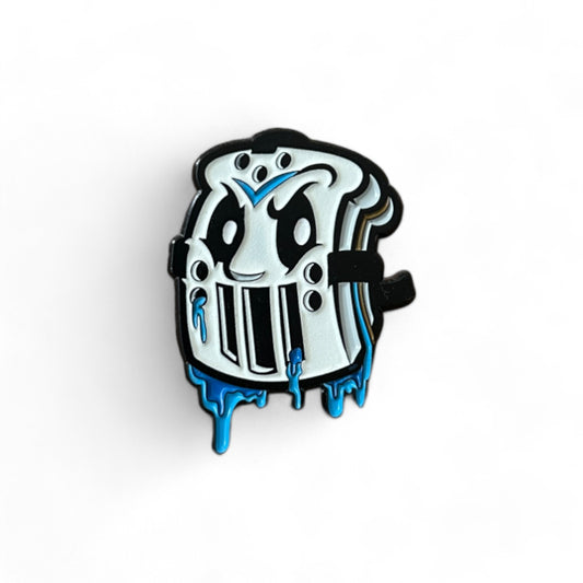 PINKBOTTOMJUS BLUE HOCKEY MASK PIN