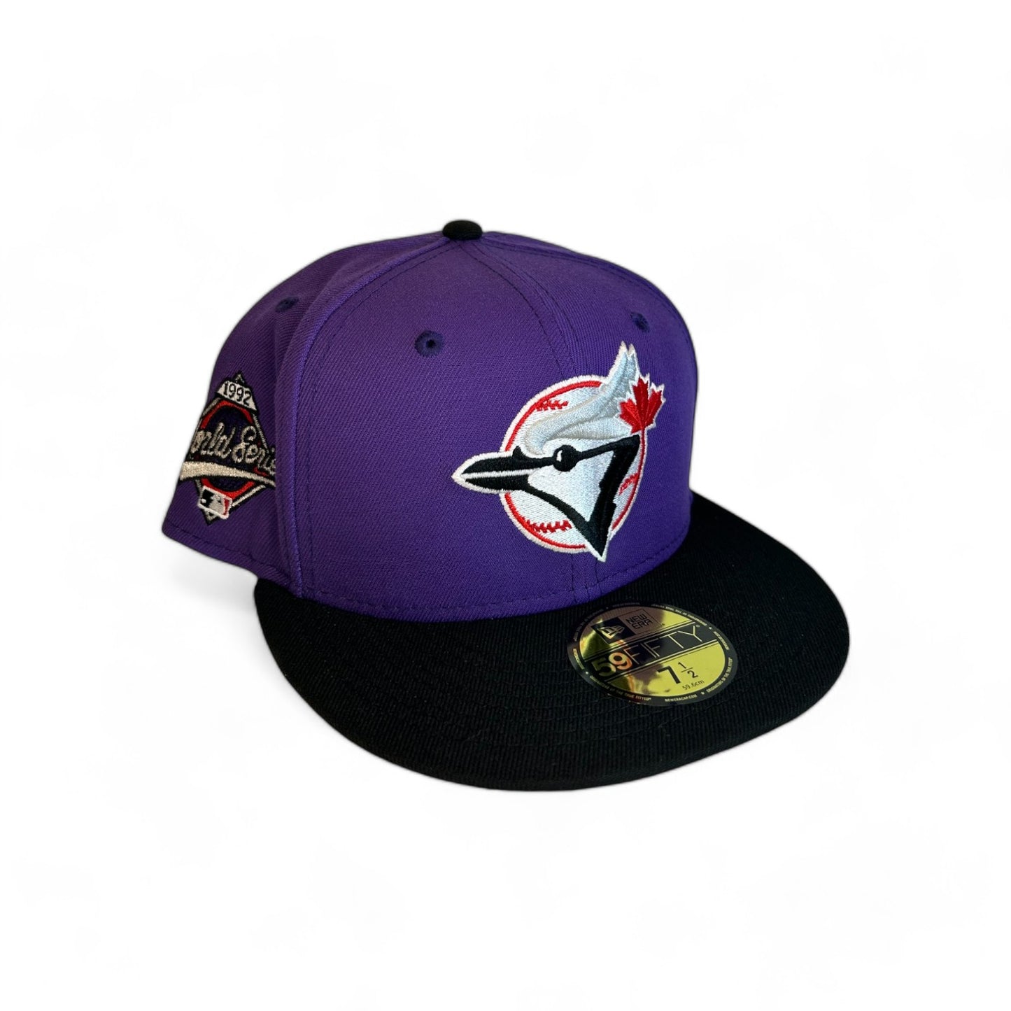 TORONTO BLUEJAYS "COOL FASHION CROSSOVER" 1992 WORLD SERIES NEW ERA 59FIFTY HAT PURPLE/RED