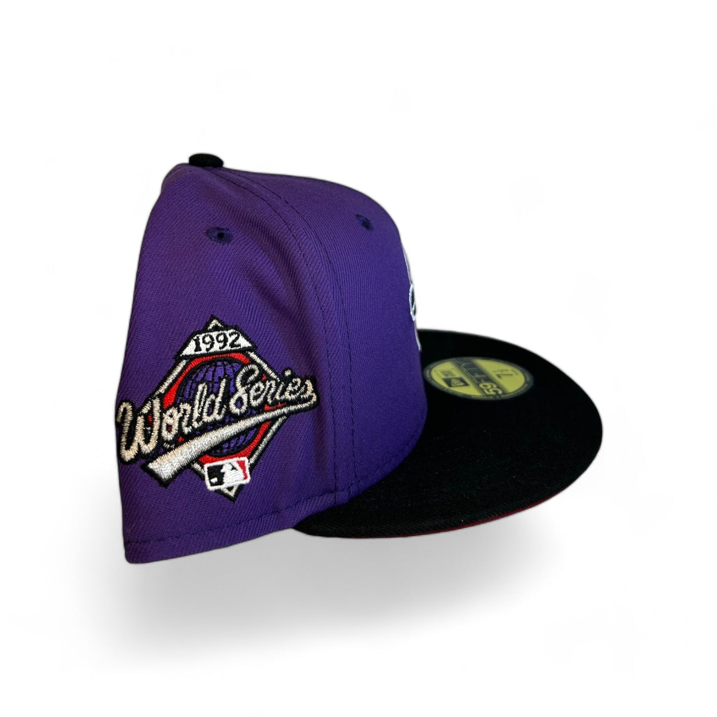 TORONTO BLUEJAYS "COOL FASHION CROSSOVER" 1992 WORLD SERIES NEW ERA 59FIFTY HAT PURPLE/RED