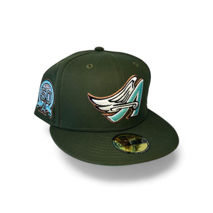 ANAHEIM ANGELS "OCEAN MOSS" 50TH ANNIVERSARY NEW ERA 59FIFTY HAT