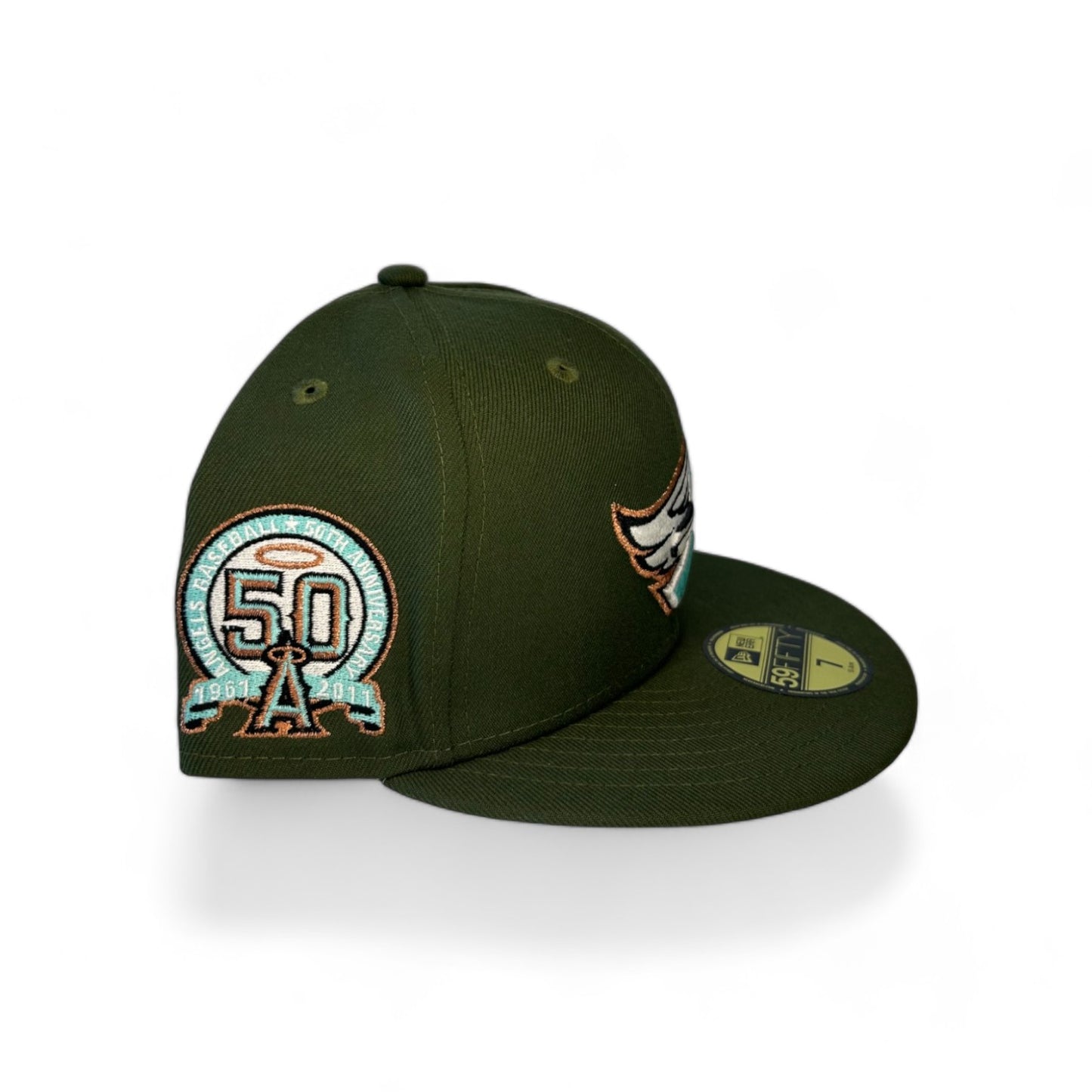 ANAHEIM ANGELS "OCEAN MOSS" 50TH ANNIVERSARY NEW ERA 59FIFTY HAT