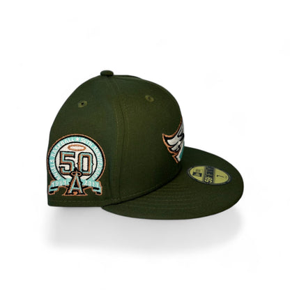 ANAHEIM ANGELS "OCEAN MOSS" 50TH ANNIVERSARY NEW ERA 59FIFTY HAT