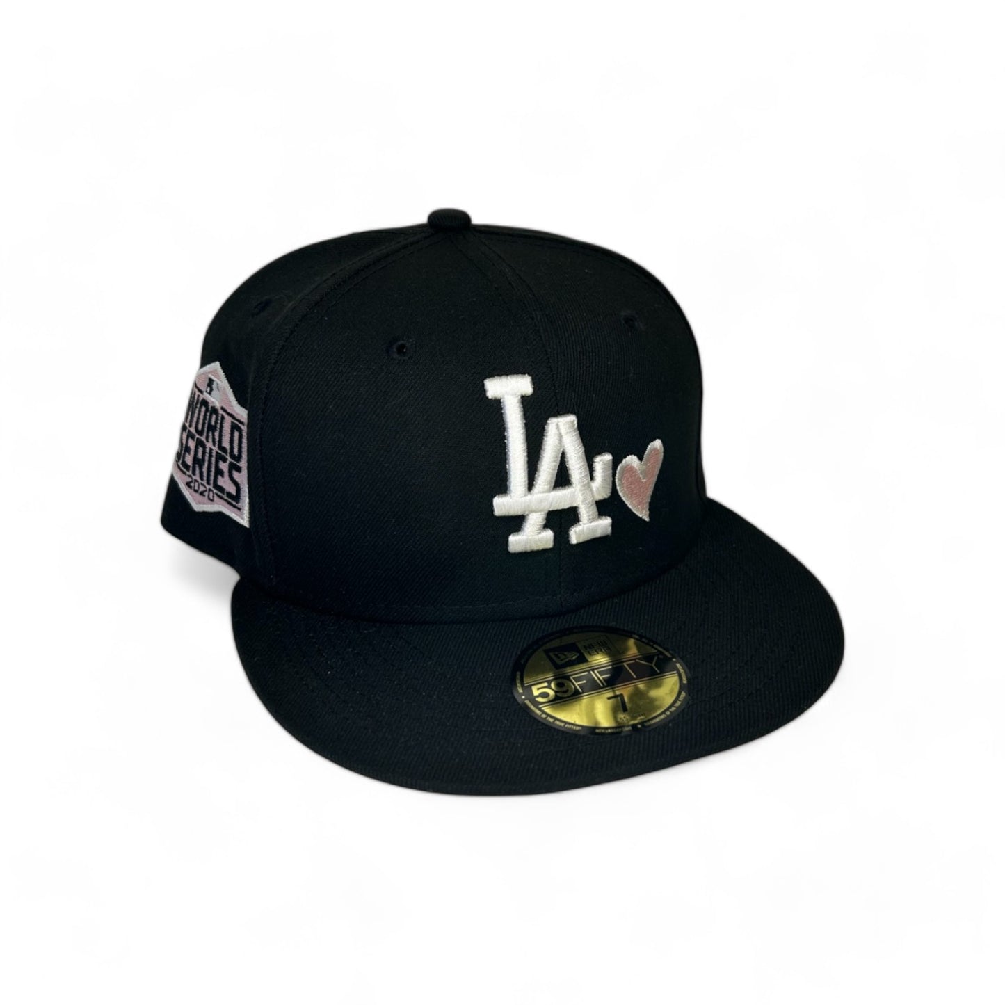 LOS ANGELES DODGERS PINK HEART 2020 WORLD SERIES NEW ERA 59FIFTY HAT