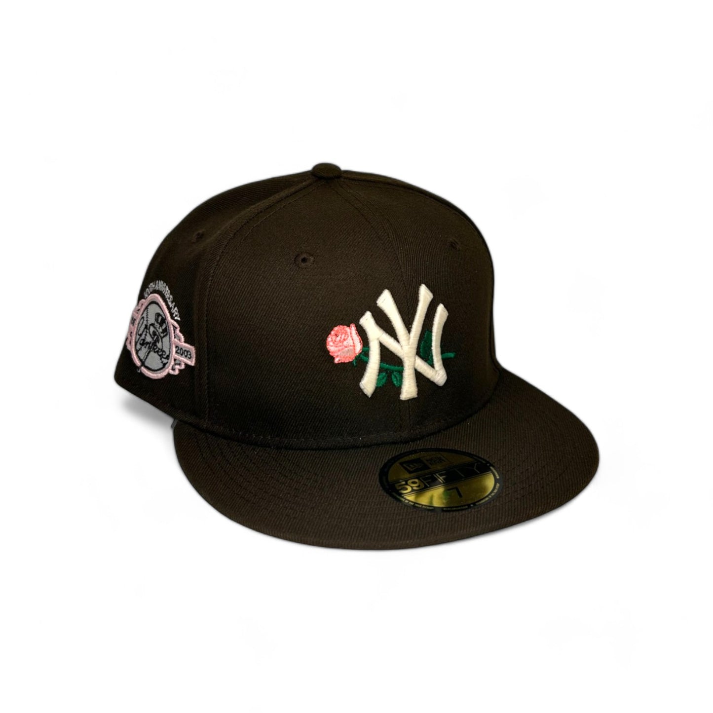 NEW YORK YANKEES MOCHA PINK ROSE 100TH ANNIVERSARY NEW ERA 59FIFTY HAT