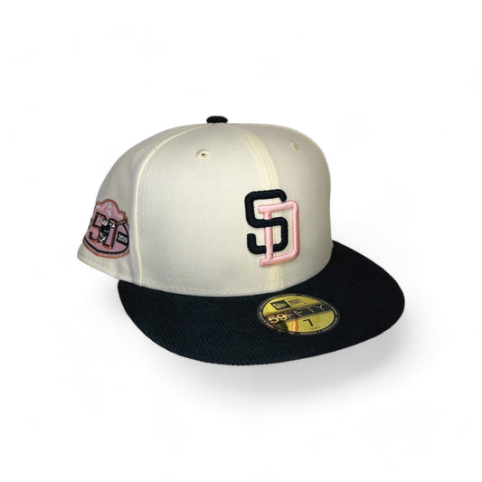 SAN DIEGO PADRES CHROME CORDUROY 50TH ANNIVERSARY NEW ERA 59FIFTY HAT