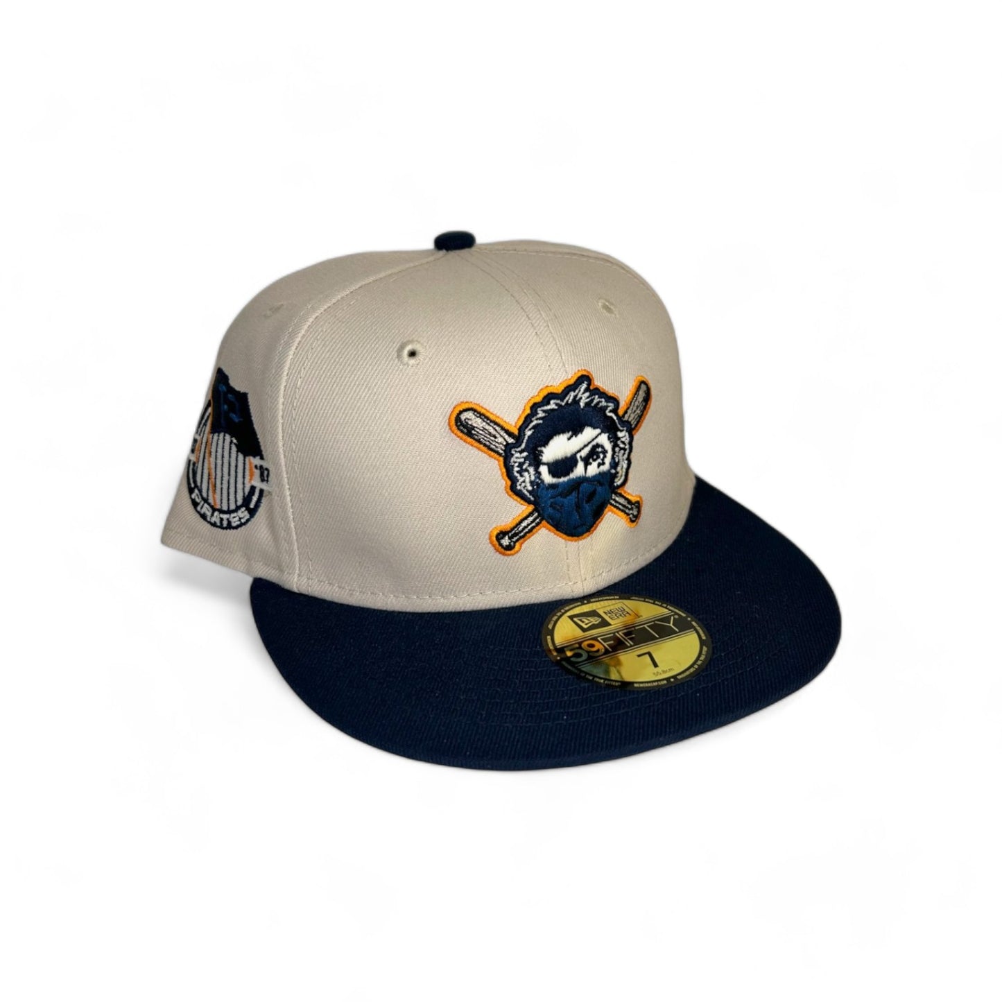 PITTSBURGH PIRATES "BLUE BANNED MASK" 1987 FLAG NEW ERA 59FIFTY HAT