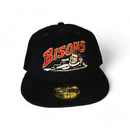 CORDUROY BUFFALO BISONS BLACK/RED NEW ERA 59FIFTY FITTED HAT